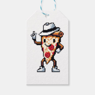 Étiquettes-cadeau Pizza Slice Dansant - Pixel Drôle Art Conception a