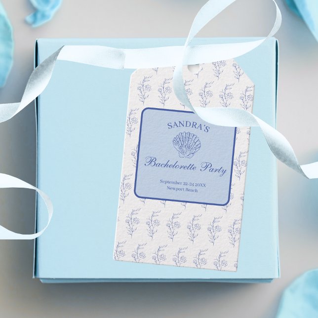 Étiquettes-cadeau Plage de Grandma Beach Bach (Coastal Grandma Beach Bach Bachelorette Party Gift Tags)