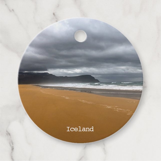 Étiquettes Cadeau plage d'Islande - (Devant)