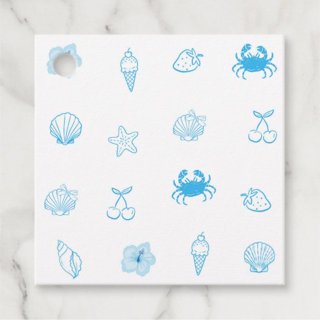 Étiquettes Cadeau Plage grecque minimaliste (Devant)