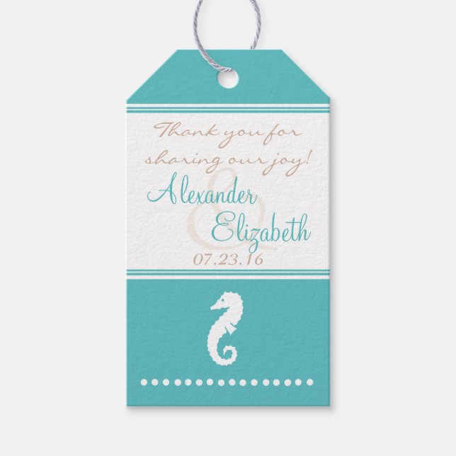 Étiquettes-cadeau Plage Mariage Invité Favoriser Merci (Devant)