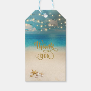 Étiquettes-cadeau Plage Tropicale Romantique Coquillages Lumières