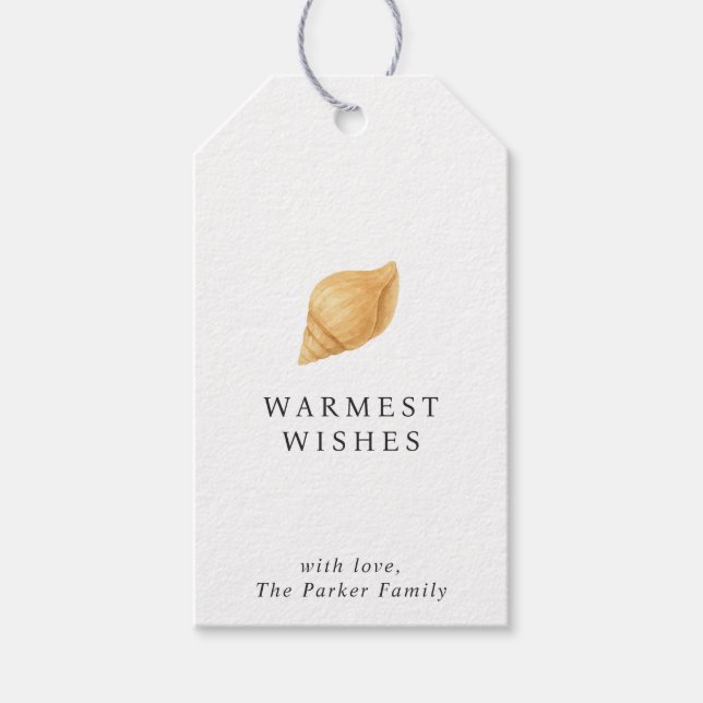 Étiquettes-cadeau Plage Warmest Warmest moderne Noël (Devant)