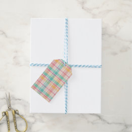 Étiquettes-cadeau Plaid à carreaux multicolore