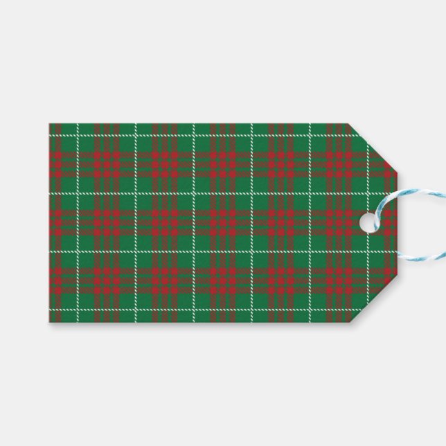 Étiquettes-cadeau Plaid vert et rouge (Devant (Horizontal))