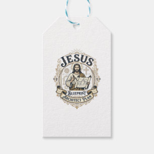 Étiquettes-cadeau Plan de Jésus Architecte Blueprint Jésus Plan de J