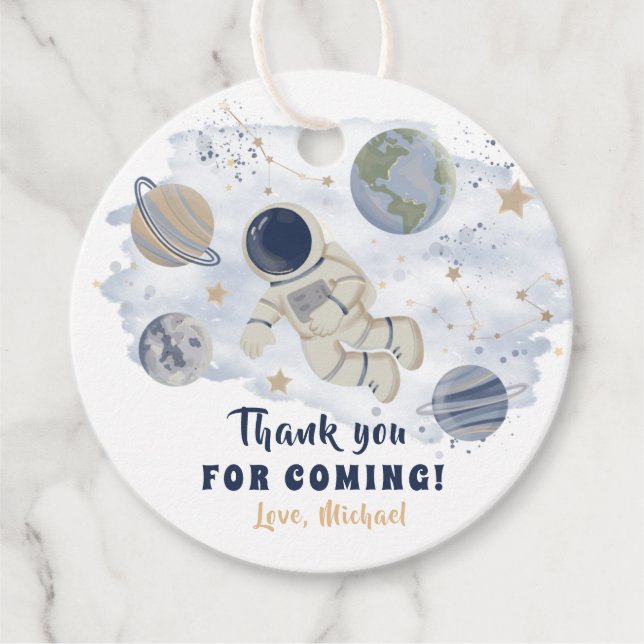 Étiquettes Cadeau Planètes Espace extra-atmosphérique Galaxie Merci  (Devant)