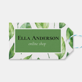 Étiquettes-cadeau plante feuille vert