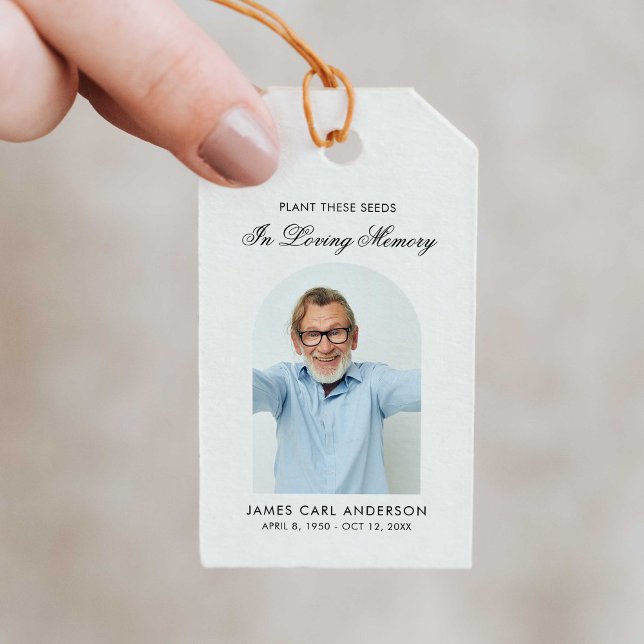 Étiquettes-cadeau Plaque de graines En souvenir affectueux Photo (Créateur téléchargé)