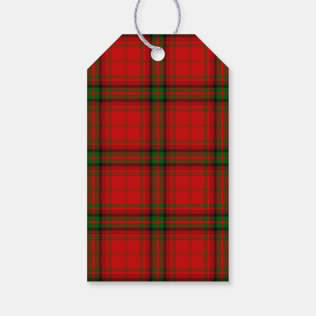 Étiquettes-cadeau Plaque rouge vert tartan MacDougall (Dos)