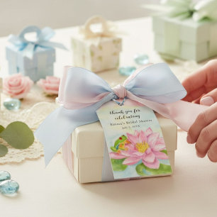 Étiquettes-cadeau Pluie de Mariée Nénuphar Rose & Grenouille Arboric