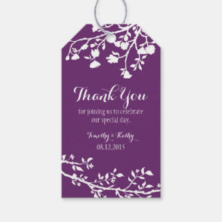 Étiquettes-cadeau Plum Purple Moderne Fleur Mariage Merci Tags