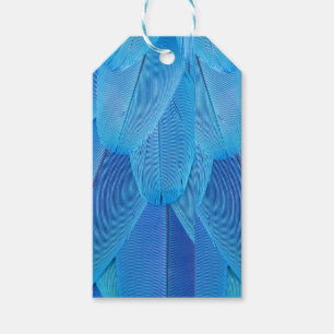 Étiquettes-cadeau Plumes bleues turquoises du perroquet de Macaw
