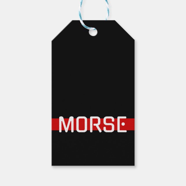 Étiquettes-cadeau PLUS Code Ligne rouge Design (Devant)