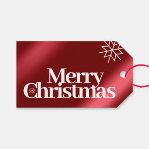 Étiquettes-cadeau Pneus rouges minimalistes Joyeux Noël Snowflakes