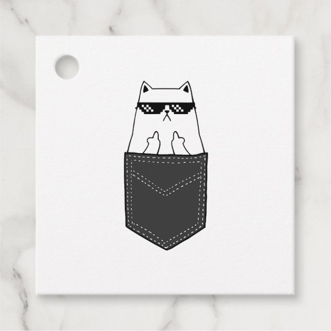 Étiquettes Cadeau poche de chat (Devant)