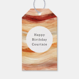 Étiquettes-cadeau Poeach Dusty Cream Waves Birthday