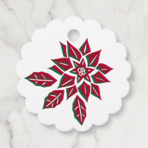 Étiquettes Cadeau Poinsettia-1