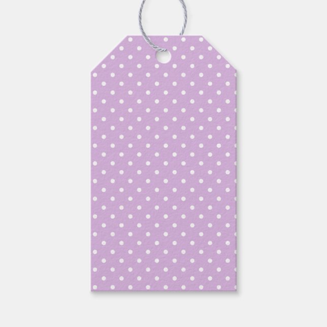 Étiquettes-cadeau Pointillés Classiques Blanc - Lilas Doux (Devant)