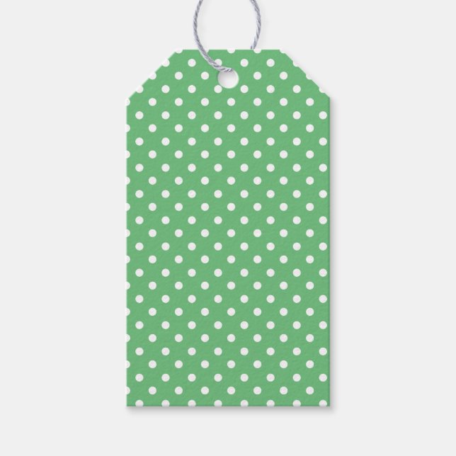 Étiquettes-cadeau Pointillisme Classique Blanc - Vert Été (Devant)