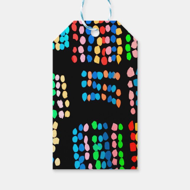 Étiquettes-cadeau Points colorés (Devant)