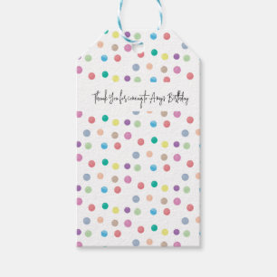 Étiquettes-cadeau Points d'aquarelle motif coloré peint à la main