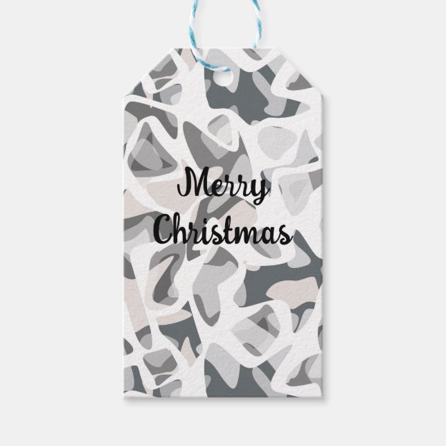 Étiquettes-cadeau Points gris clair motif Abstrait tacheté (Devant)