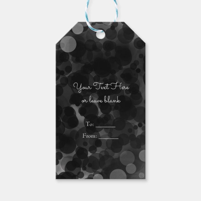 Étiquettes-cadeau Points noirs et blancs Faveur personnalisée de fêt (Devant)