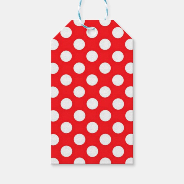 Étiquettes-cadeau Pois blancs rouges | Tags (Devant)