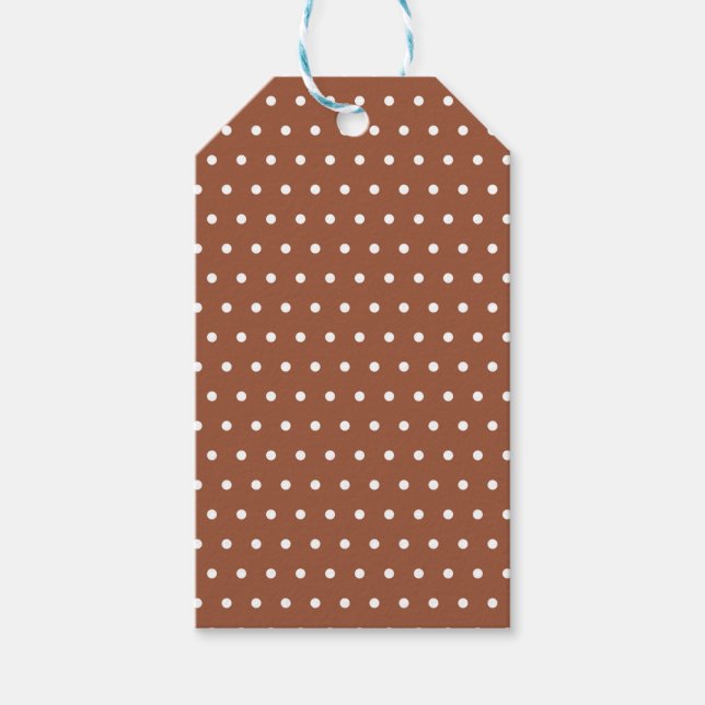 Étiquettes-cadeau POIS Brown et BLANCS (Devant)