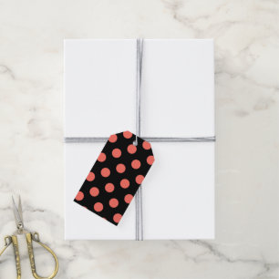 Étiquettes-cadeau Pois coralliens vivants sur noir