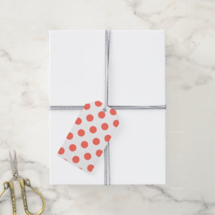 Étiquettes-cadeau Pois de corail vivant sur blanc