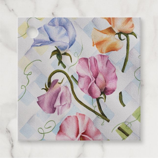 Étiquettes Cadeau Pois sucrés (Devant)