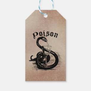 Étiquettes-cadeau Poison Halloween de serpent gothique