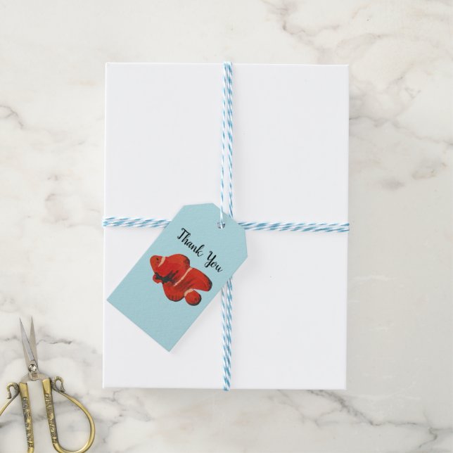 Étiquettes-cadeau Poisson Clowfish Ocean Party Merci (Avec de laficelle)