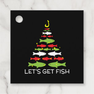 Étiquettes Cadeau Poissons Conception de Noël pour le 25 décembre