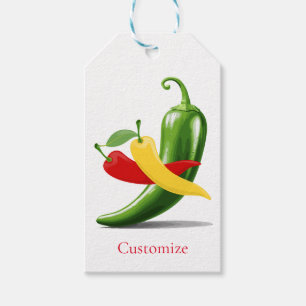 Étiquettes-cadeau Poivrons verts rouges chili Thunder_Cove