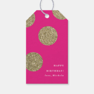Étiquettes-cadeau Polk a Dot Gold Glitter