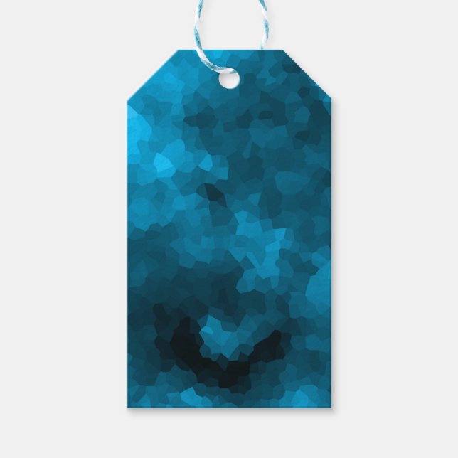 Étiquettes-cadeau Polygone bleu (Devant)