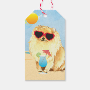 Étiquettes-cadeau Pomeranian d'été