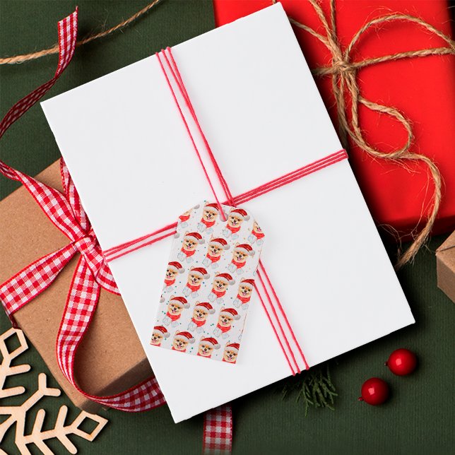 Étiquettes-cadeau Pomeranian Dog Breed Christmas Stars (Créateur téléchargé)