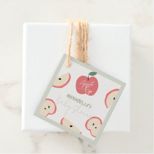 Étiquettes Cadeau Pomme de mon Baby shower Garçon Vert de l'oeil