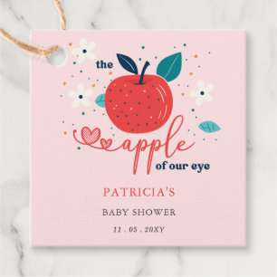 Étiquettes Cadeau Pomme de notre Baby shower de fille chute de l'oei