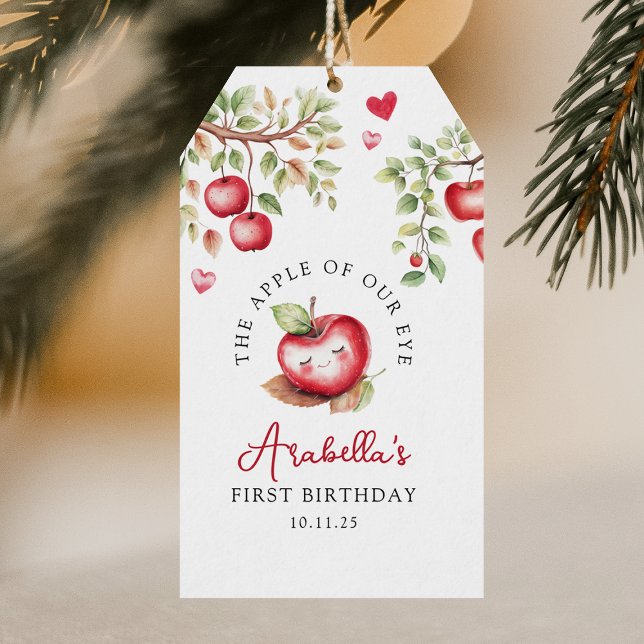 Étiquettes-cadeau Pomme Douce De Notre Oeil Anniversaire (Créateur téléchargé)