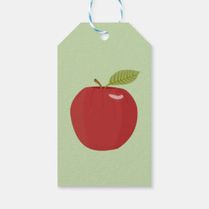 Étiquettes-cadeau pomme rouge