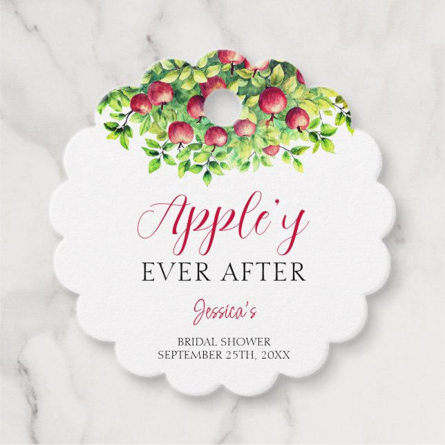Étiquettes Cadeau Pomme Toujours Après Mariage Pommière Fête de Fian (Devant)