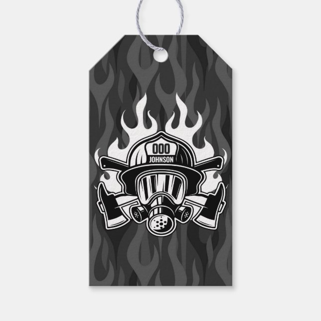 Étiquettes-cadeau Pompier Secouru sur mesure Station du service d'in (Devant)