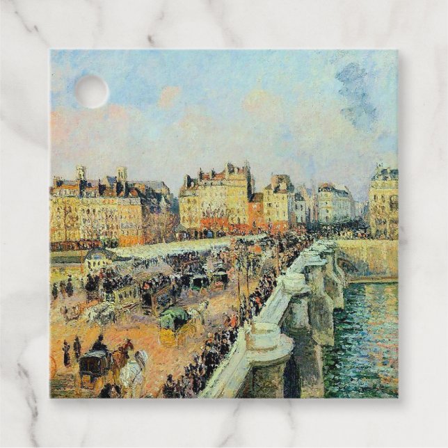 Étiquettes Cadeau Pont Neuf, Après-midi, Sunlight Camille Pissarro (Devant)