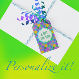 Étiquettes-cadeau Pop Art coloré Pickleball personnalisé