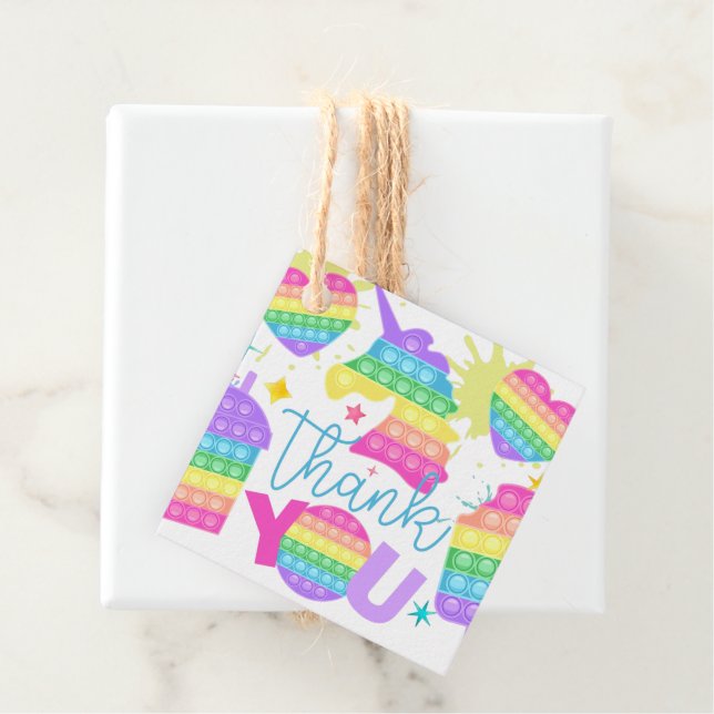 Étiquettes Cadeau Pop It Anniversaire Merci (En situation)